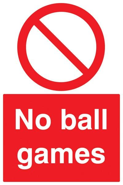 73611P No ball games Polycarbonate (600x400mm) Safety Sign
