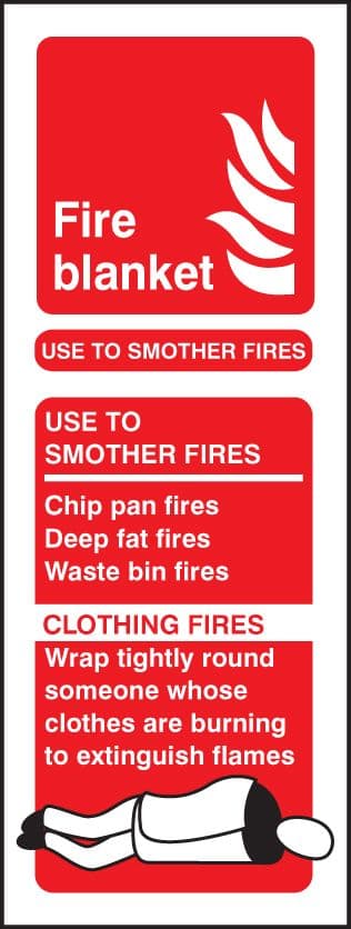 81218S Fire blanket identification  (75x200mm) Rigid PVC with SAV Backing Safety Sign