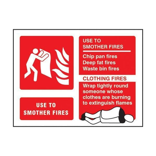 81246D Fire blanket identification sign - Quick-Fix with SAV Backing (100x150mm)