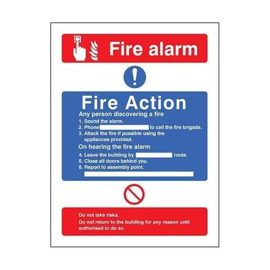 81427E Fire action/call point without lift sign - Quick-Fix with SAV Backing (200x150mm)
