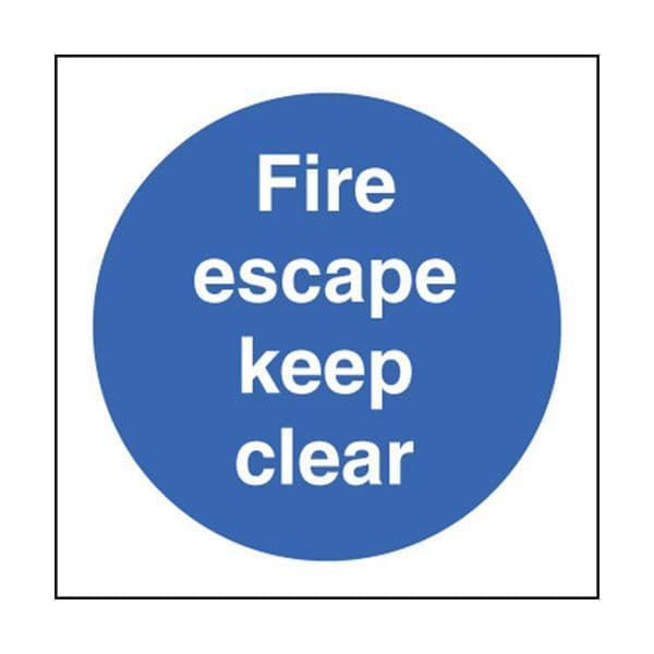 81605F Fire escape keep clear sign - Quick-Fix with SAV Backing (200x200mm)