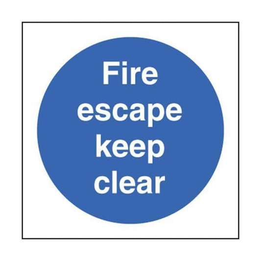 81605F Fire escape keep clear sign - Quick-Fix with SAV Backing (200x200mm)