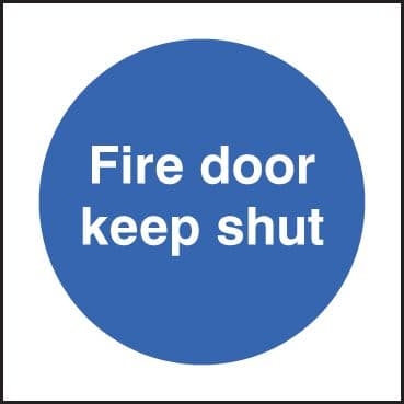 81610B Fire door keep shut  (80x80mm) Rigid PVC with SAV Backing Safety Sign