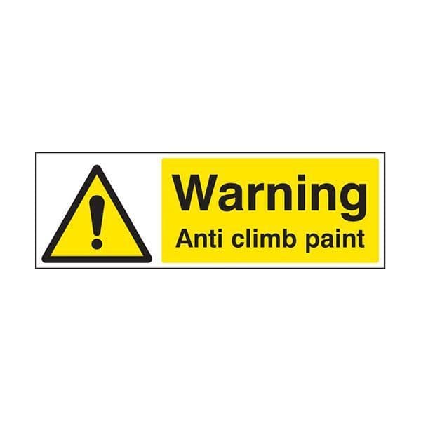 81714G Warning anti climb paint sign - Quick-Fix with SAV Backing (300x100mm)