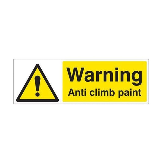 81714G Warning anti climb paint sign - Quick-Fix with SAV Backing (300x100mm)