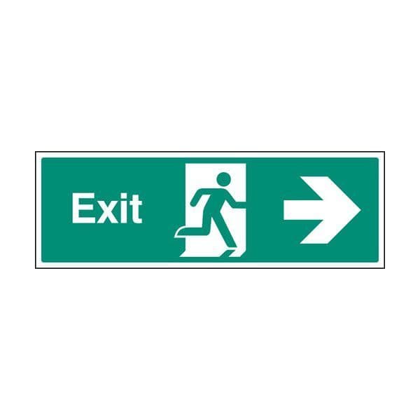 82012G Exit arrow right sign - Quick-Fix with SAV Backing (300x100mm)