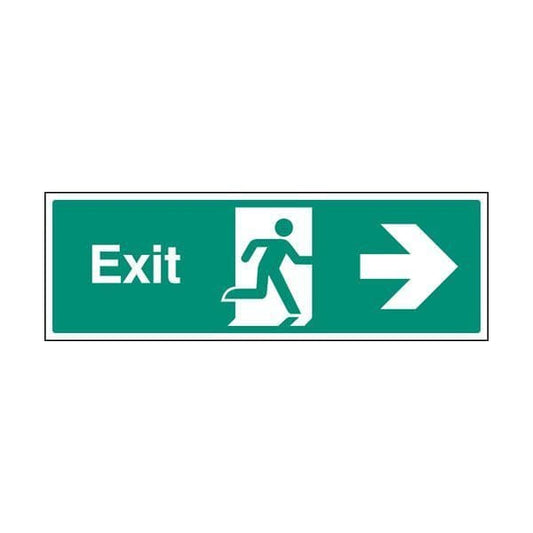 82012L Exit arrow right sign - Quick-Fix with SAV Backing (450x150mm)