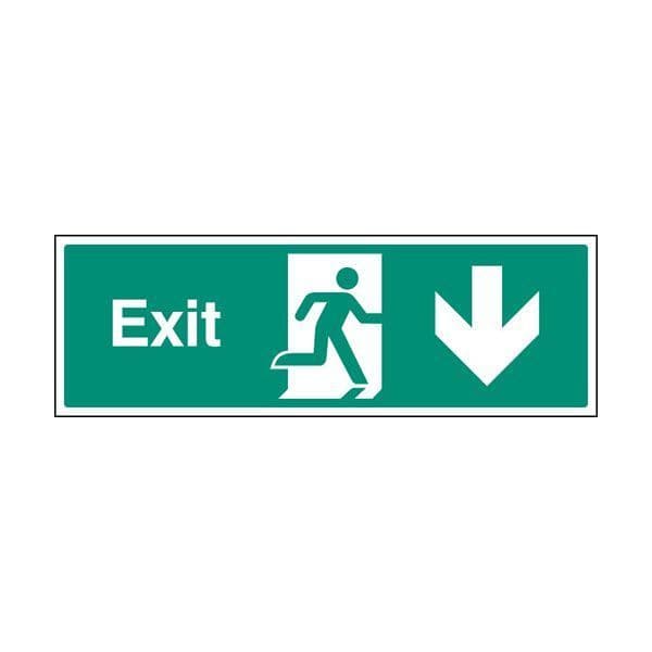 82016G Exit arrow down sign - Quick-Fix with SAV Backing (300x100mm)