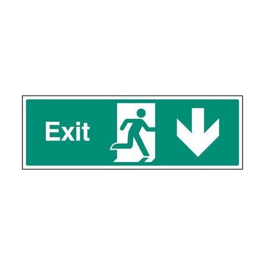 82016L Exit arrow down sign - Quick-Fix with SAV Backing (450x150mm)