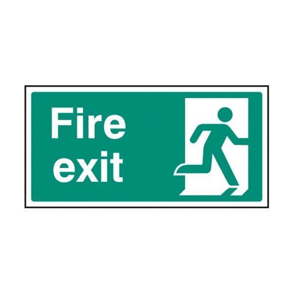 82033V Final fire exit right symbol sign - Quick-Fix with SAV Backing (300x150mm)