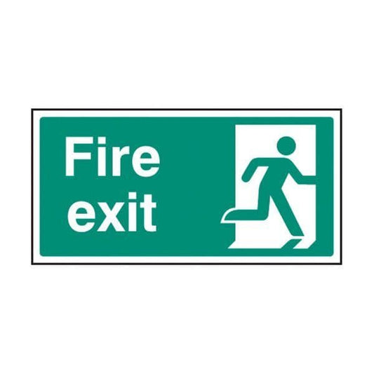 82033V Final fire exit right symbol sign - Quick-Fix with SAV Backing (300x150mm)