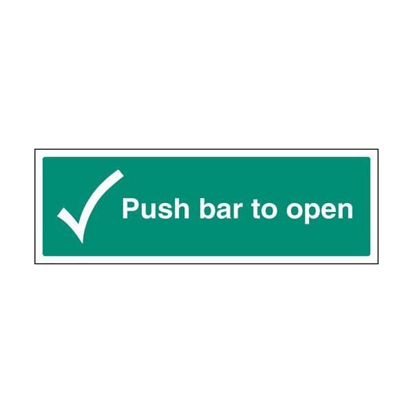 82047G Push bar to open sign - Quick-Fix with SAV Backing (300x100mm)