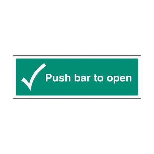 82047L Push bar to open sign - Quick-Fix with SAV Backing (450x150mm)