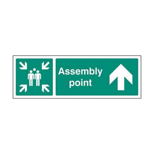 82141H Assembly point straight on sign - Quick-Fix with SAV Backing (300x250mm)