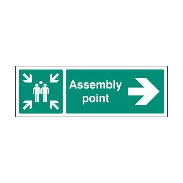 82143H Assembly point right sign - Quick-Fix with SAV Backing (300x250mm)