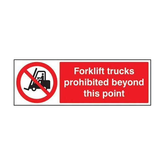 83407K Forklift trucks prohibited beyond this point sign - Quick-Fix with SAV Backing (400x300mm)