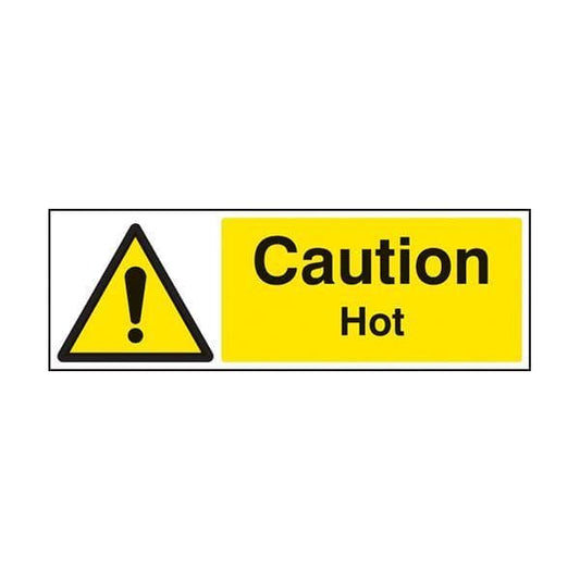 84208G Caution hot sign - Quick-Fix with SAV Backing (300x100mm)