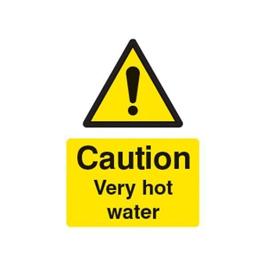 84236A Caution very hot water sign - Quick-Fix with SAV Backing (100x75mm)