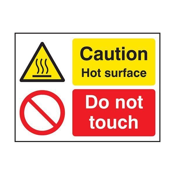 84237A Caution hot surface do not touch sign - Quick-Fix with SAV Backing (100x75mm)