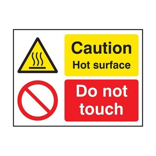 84237A Caution hot surface do not touch sign - Quick-Fix with SAV Backing (100x75mm)