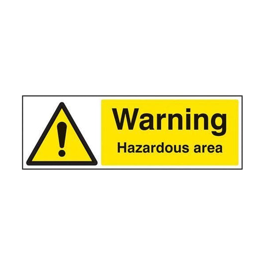 84240G Warning hazardous area sign - Quick-Fix with SAV Backing (300x100mm)