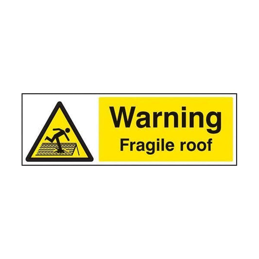 84261E Warning fragile roof sign - Quick-Fix with SAV Backing (200x150mm)