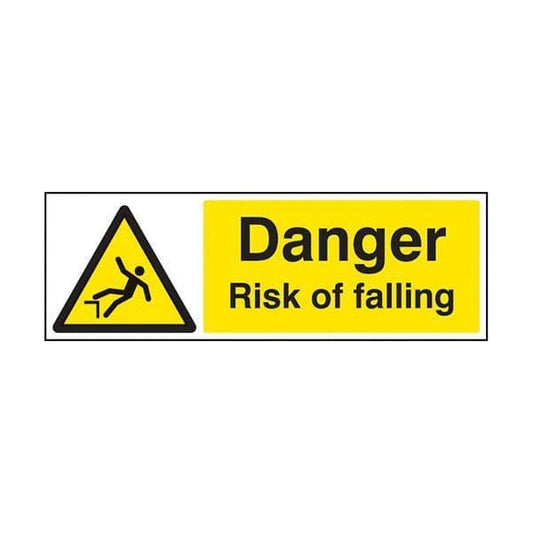 84494G Danger risk of falling sign - Quick-Fix with SAV Backing (300x100mm)