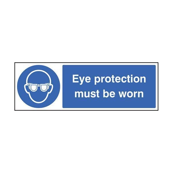 85003E Eye protection must be worn sign - Quick-Fix with SAV Backing (200x150mm)