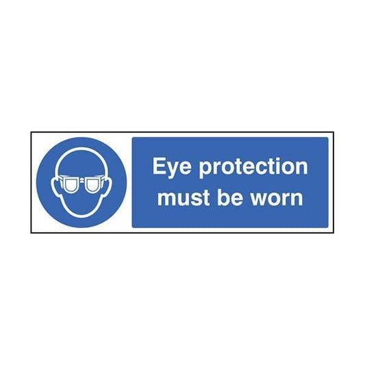85003E Eye protection must be worn sign - Quick-Fix with SAV Backing (200x150mm)