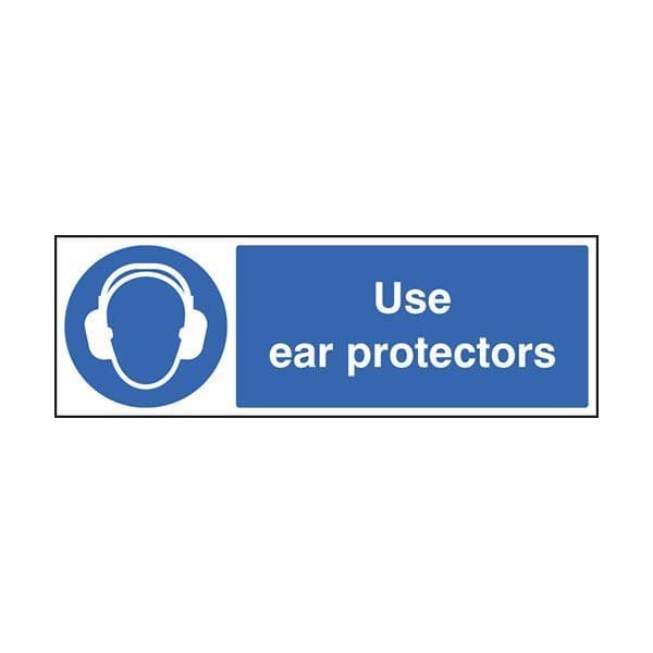 85012M Use ear protectors sign - Quick-Fix with SAV Backing (600x200mm)