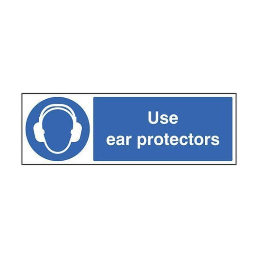 85012M Use ear protectors sign - Quick-Fix with SAV Backing (600x200mm)