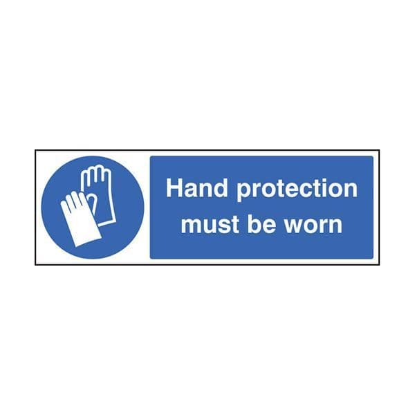 85203E Hand protection must be worn sign - Quick-Fix with SAV Backing (200x150mm)
