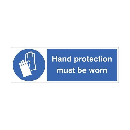 85203E Hand protection must be worn sign - Quick-Fix with SAV Backing (200x150mm)