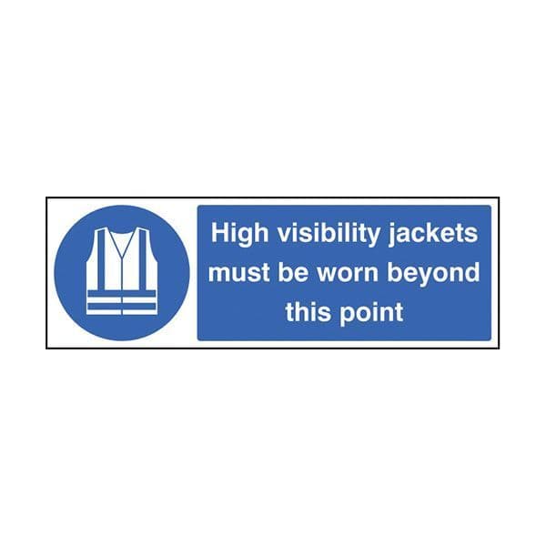 85216E High visibility jackets must be worn beyond this point sign - Quick-Fix (200x150mm)