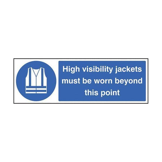 85216E High visibility jackets must be worn beyond this point sign - Quick-Fix (200x150mm)