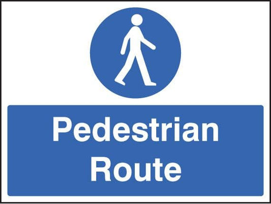 85235K Pedestrian route  (400x300mm) Rigid PVC with SAV Backing Safety Sign