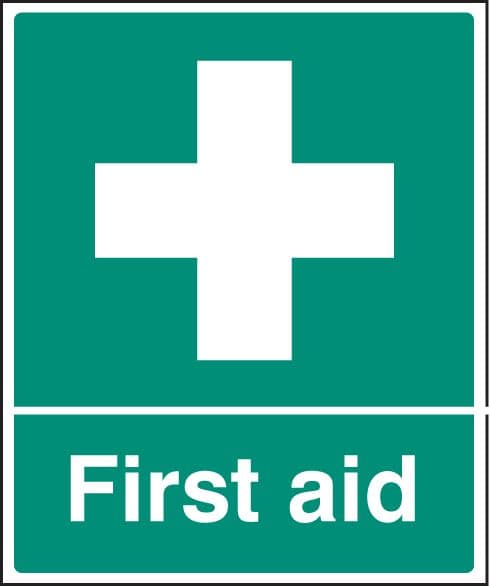 86002H First aid  (300x250mm) Rigid PVC with SAV Backing Safety Sign