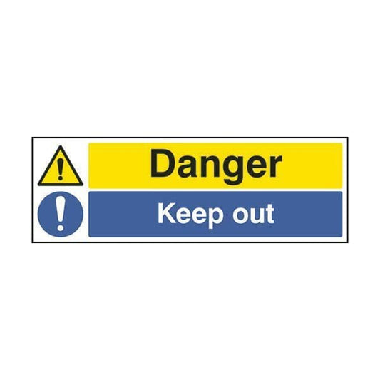 86216G Danger keep out sign - Quick-Fix with SAV Backing (300x100mm)