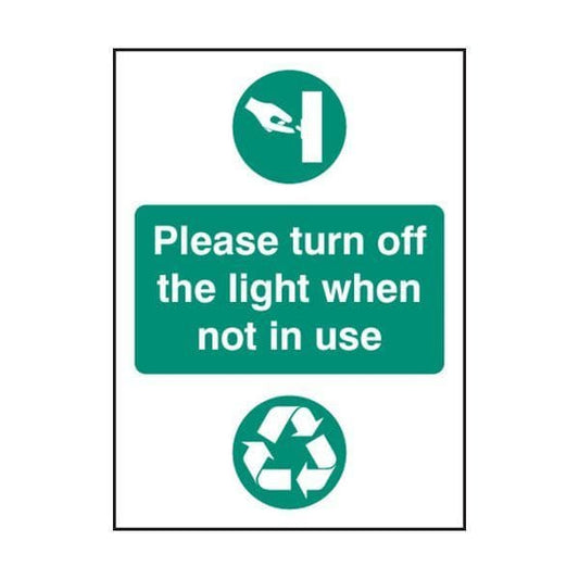 86621A Please turn off light when not in use sign - Quick-Fix with SAV Backing (100x75mm)