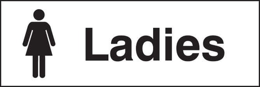 87009G Ladies  (300x100mm) Rigid PVC with SAV Backing Safety Sign