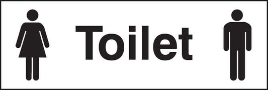 87061G Unisex toilet  (300x100mm) Rigid PVC with SAV Backing Safety Sign