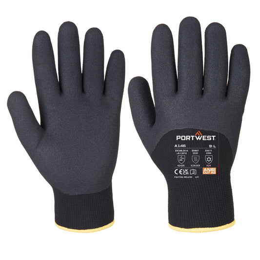 A146 - Cold 15 Nitrile Sandy 3/4 Dipped Glove - Pack of 10