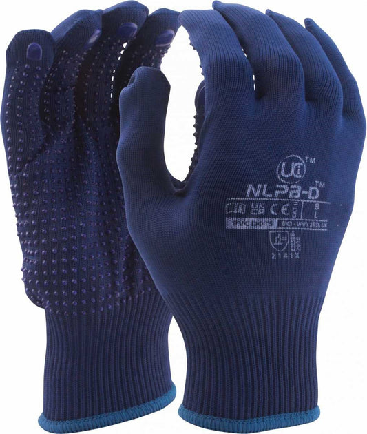 UCI NLPB Low-Lint Blue Dotted Gloves - Pack of 10