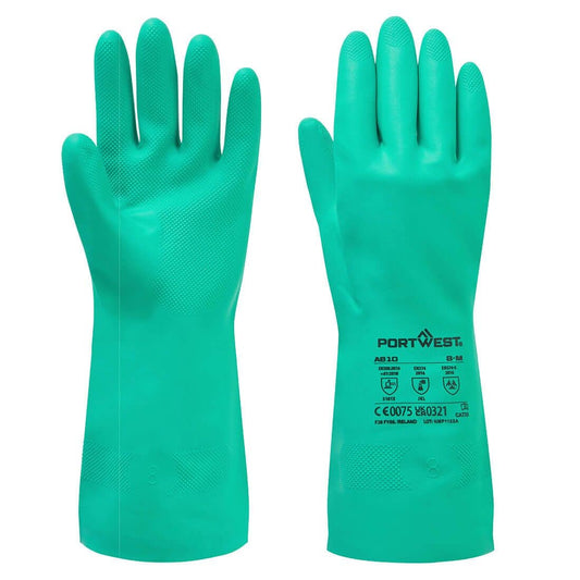 Portwest A810 Nitrosafe Chemical Gauntlets - Pack of 12