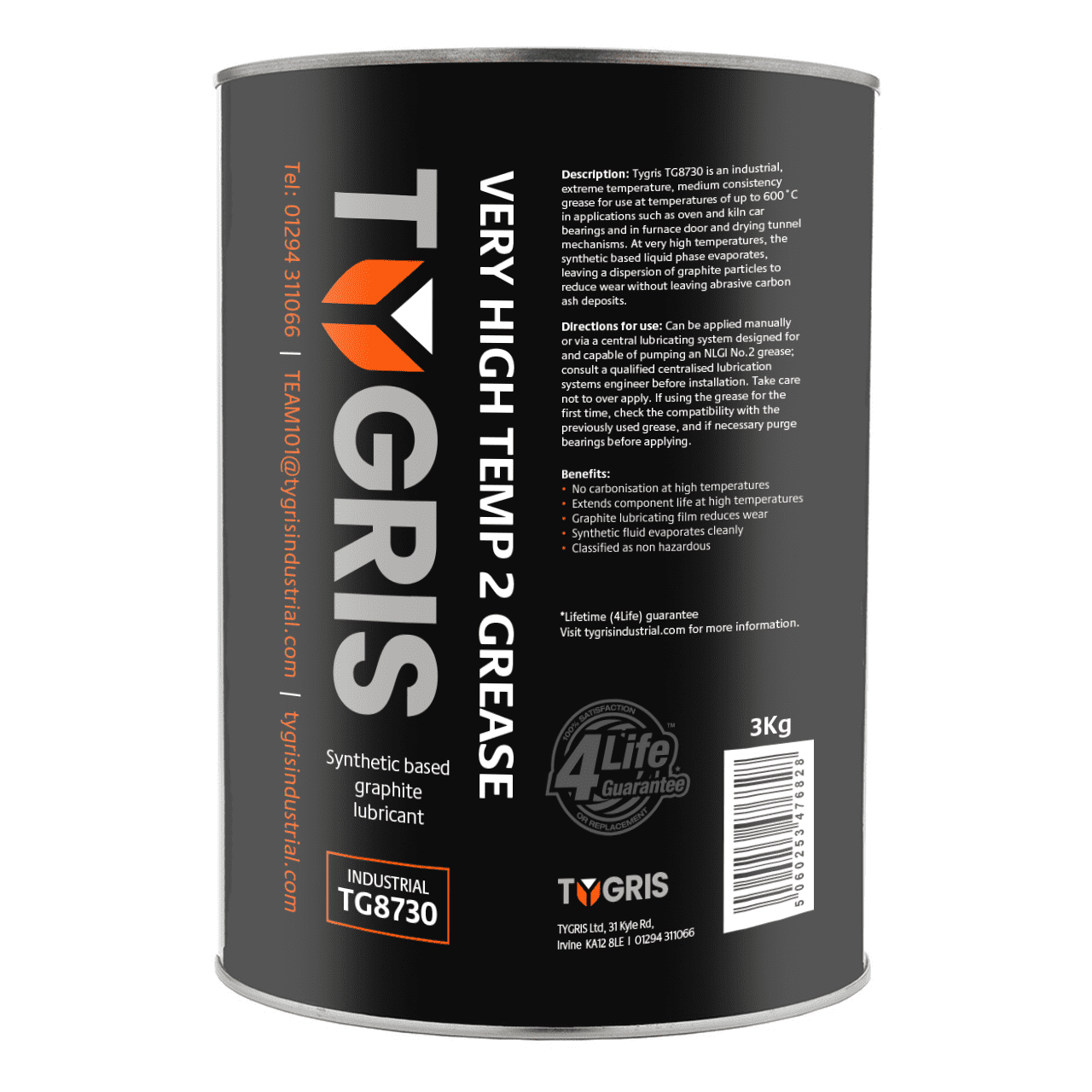 TG8730 Very High-Temp Grease - Size 3 Kg / Sold in packs of 4