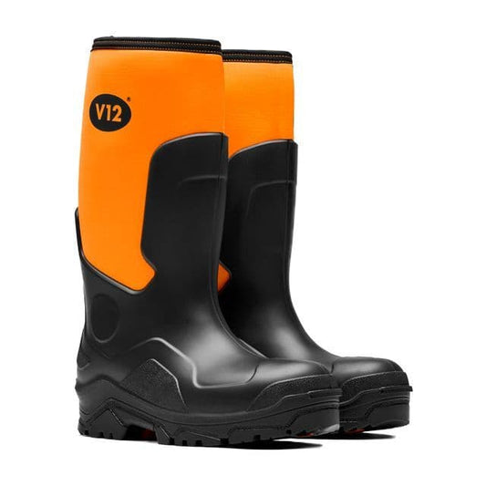 V2110 Groundworker Black/Orange PU S5 Lightweight Wellington